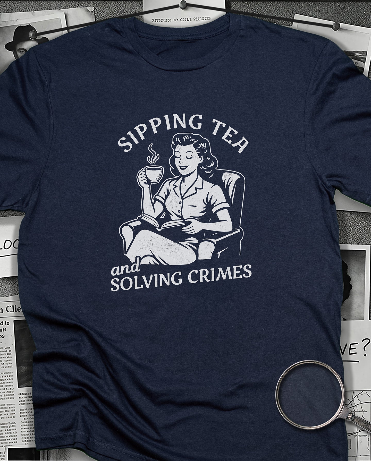 Sipping Tea Solving Crimes T-Shirt