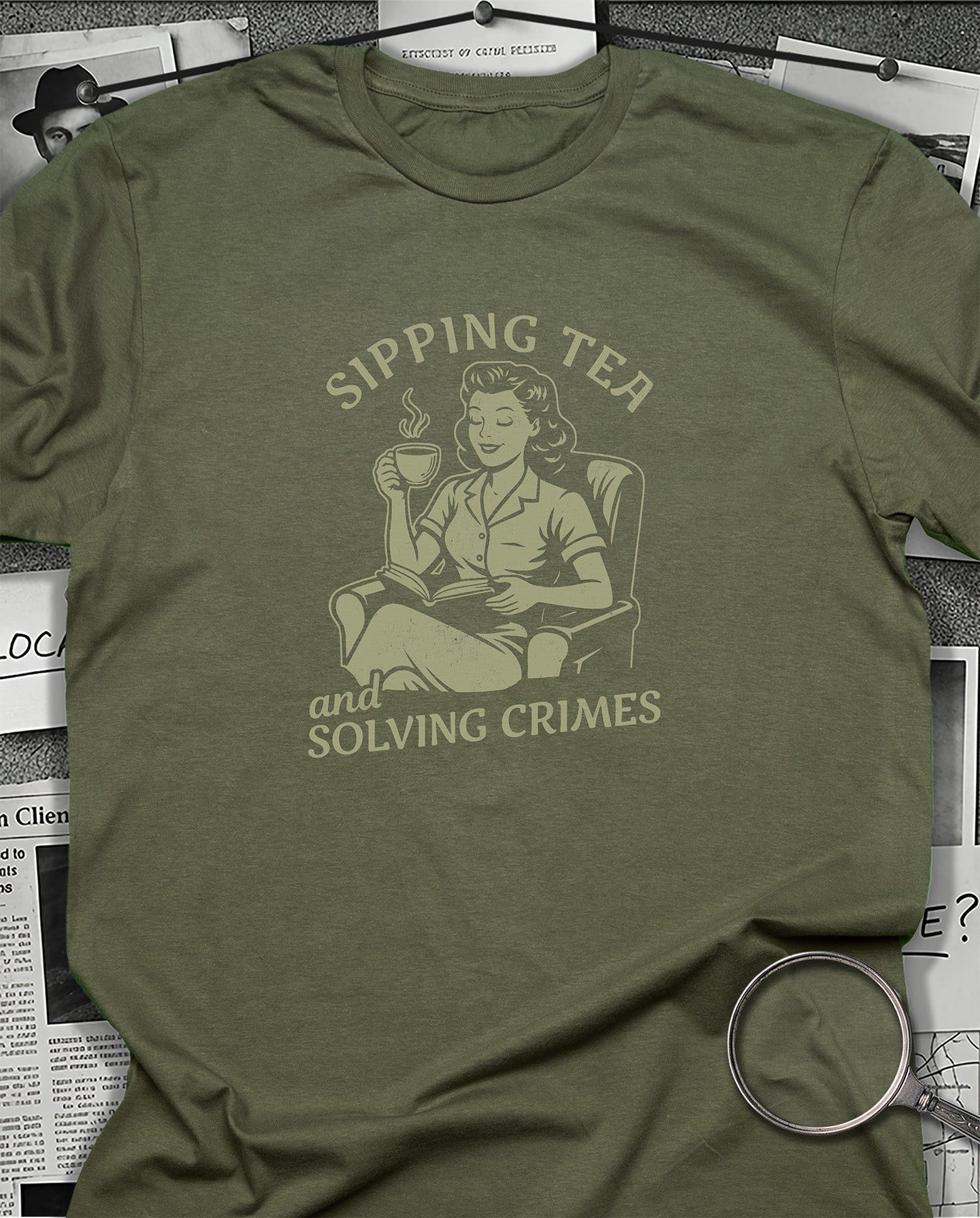 Sipping Tea Solving Crimes T-Shirt