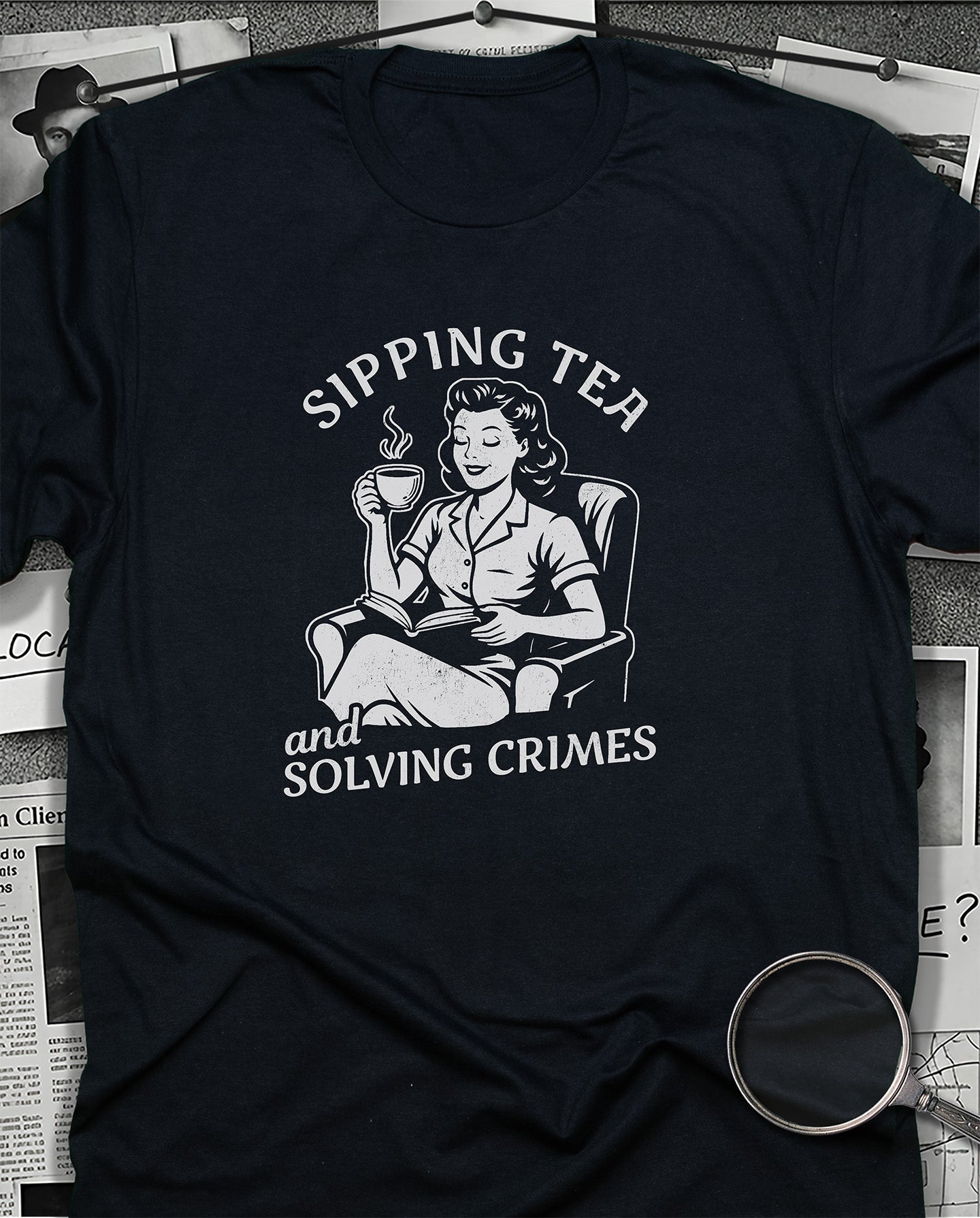 Sipping Tea Solving Crimes T-Shirt